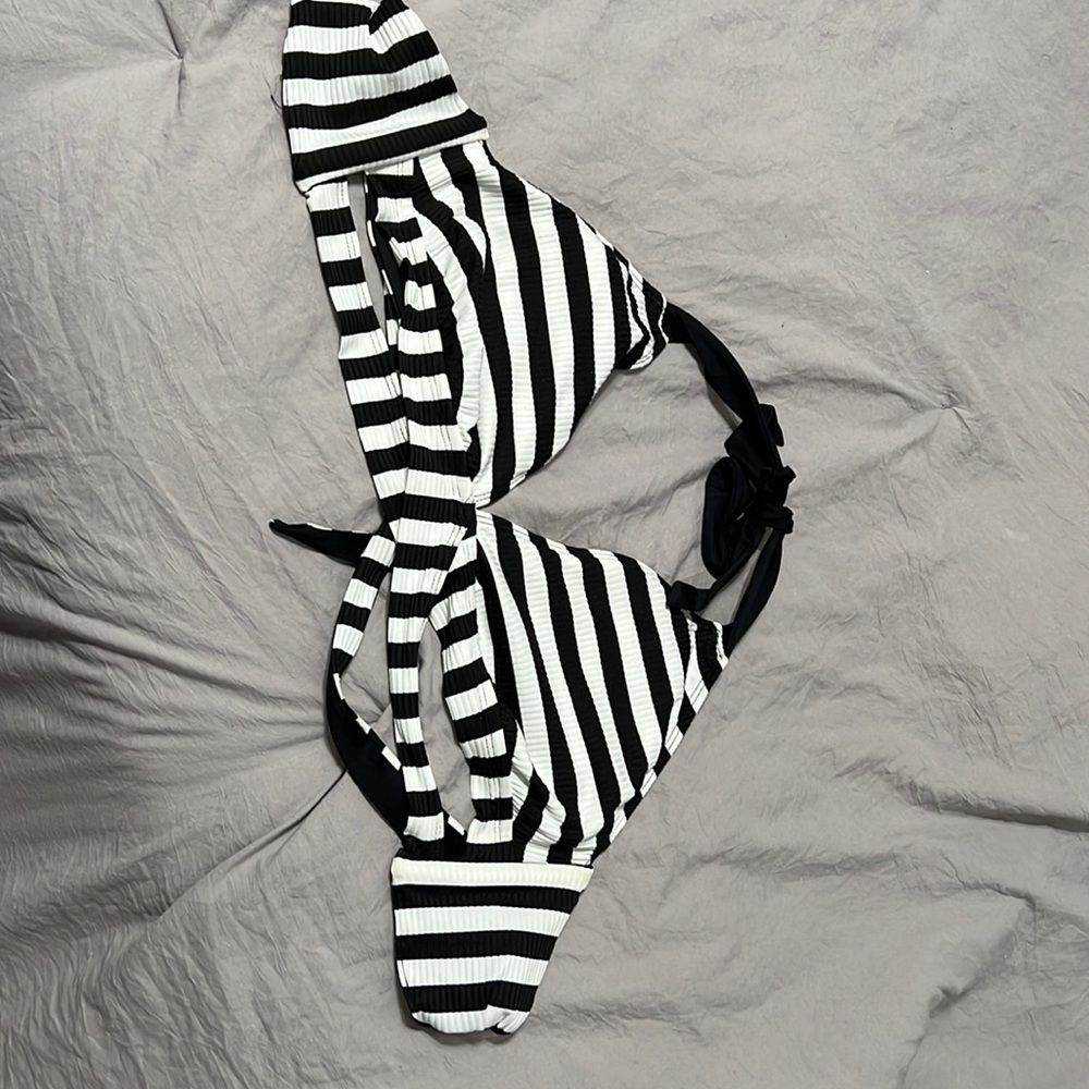 Striped under boob bikini top